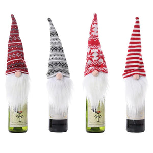 Wine Bottle Santa Toppers