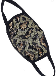 Sequined Cheetah Print Face coverings