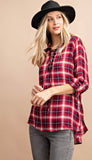 Laced Up Red Plaid