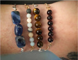 Handmade genuine natural stone slide bracelets